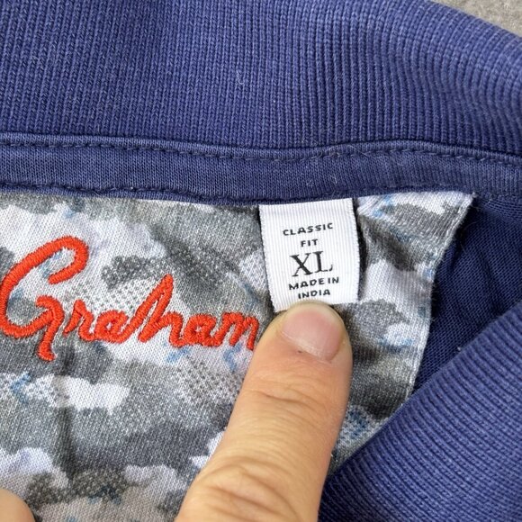 Robert Graham Shirt Mens XL Classic Fit Blue Solid Polo Colorful Short Sleeve - Picture 8 of 12